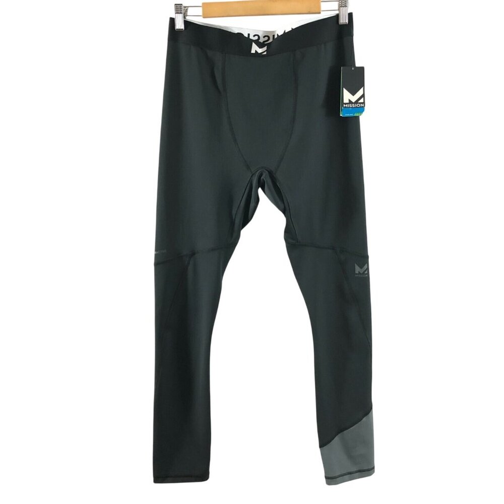 Mission Mens Compression Pants Vaporactive Wicking Black Size XXL